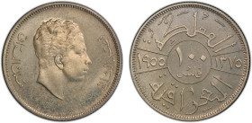 IRAQ: Faisal II, 1939-1958, AR 100 fils, 1955/AH1375, KM-118, a wonderful proof quality example! PCGS graded Proof 64.
Estimate: USD 7000 - 9000