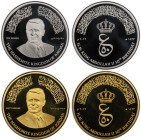 JORDAN: Abdullah II, 1999-, 2-coin proof set, 2012/AH1433, King's 50th Birthday Commemorative, set includes 10 dinar silver PCGS-graded PF-69DCAM and ...
