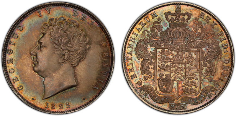 GREAT BRITAIN: George IV, 1820-1830, AR halfcrown, 1825, KM-695, S-3809, a super...