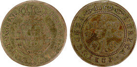 ANGOLA: Jose I, 1750-1777, AE macuta, 1762, KM-12, light obverse oxidation, key date, Fine.
Estimate: USD 225 - 325