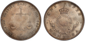 MOMBASA: Victoria, 1888-1896, AR rupee, 1888-H, KM-5, Imperial British East Africa Company, struck at the Heaton Mint, a wonderful lustrous example! P...