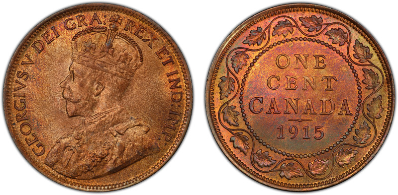 CANADA: George V, 1910-1936, AE cent, 1915, KM-21, a superb mint state example! ...