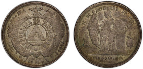 HONDURAS: Republic, AR peso, 1914/1892, KM-52, Y-25a, E-130, rare date and one of the keys to the series, a wonderful strike with very clear overdate,...