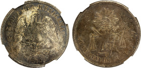 MEXICO: Republic, AR 50 centavos, Alamos, 1876-As, KM-407, assayer L, toned, NGC graded AU53.
Estimate: USD 200 - 300