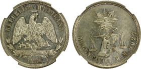 MEXICO: Republic, AR 50 centavos, 1886-Mo, KM-407.6, assayer M, NGC graded MS62.
Estimate: USD 175 - 275