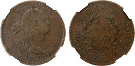 UNITED STATES: AE cent, 1798/7, KM-22, NGC graded EF40 BN, Draped Bust type.
Estimate: USD 800 - 1000