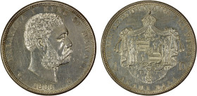 HAWAII: Kalakaua, 1874-1891, AR dollar, 1883, KM-7, Medcalf & Russell-2CS-5, About Unc, cleaned, one-year type, lustrous.
Estimate: USD 175 - 275