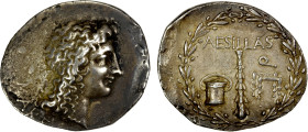 MACEDON (ROMAN): Aesillas, quaestor, ca. 95-70 BC, AR tetradrachm (16.54g), HGC-3/1110, head of the deified Alexander the Great right, Θ behind neck, ...