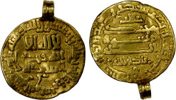 AGHLABID: Ziyadat Allah I, 816-837, AV dinar (4.34g), NM, AH204, A-438, without any additional name; original loop attached, probably also of gold, Ab...