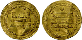 TULUNID: Khumarawayh, 884-896, AV dinar (3.35g), Misr, AH279, A-664.3, citing the caliph al-Mu'tadid, slightly bent, VF.
Estimate: USD 180 - 220