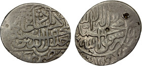 MUGHAL: Akbar I, 1556-1605, AR shahrukhi (mithqal) (4.68g), Delhi, AH(9)65, KM-70.1, struck from the same dies used for the full rupee, 2 testmarks, F...