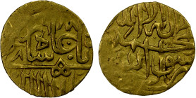 MUGHAL: Akbar I, 1556-1605, AV 1/12 Indian mohur (0.91g), [Badakhshan], AH988, KM-100, A-P2464.2, full date above the obverse, VF to EF, RR.
Estimate...