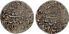 MUGHAL: Shah Jahan I, 1628-1658, AR rupee (11.42g), Ahmadabad, AH1043, KM-235.1var, without regnal year; broad flan of 24.7mm, much broader than the n...
