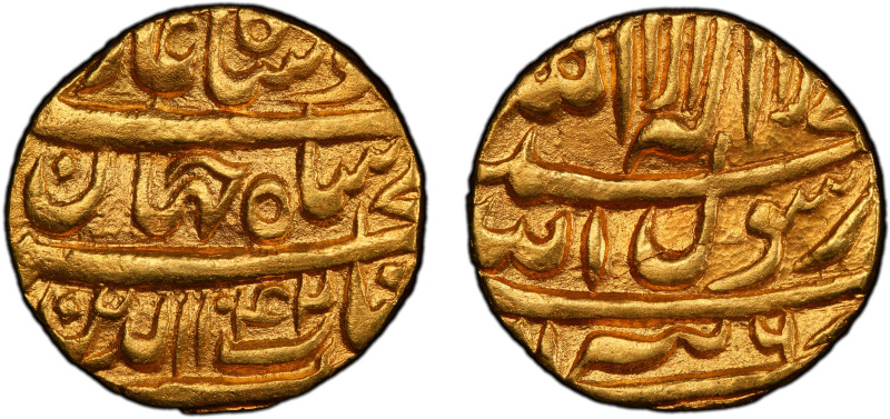 MUGHAL: Shah Jahan I, 1628-1658, AV mohur (12.98g), Tatta, AH1042 year 6, KM-255...