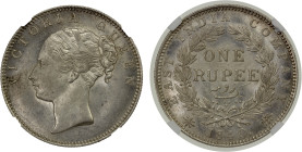 BRITISH INDIA: Victoria, Queen, 1837-1876, AR rupee, 1840(b/c), KM-457.3, S&W-2.21, type B/IV, NGC graded MS63.
Estimate: USD 150 - 200