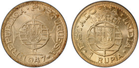 PORTUGUESE INDIA: AR rupia, 1947, KM-27, a fantastic lustrous example! PCGS graded MS66.
Estimate: USD 150 - 250