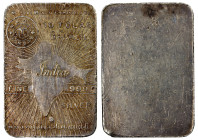 INDIA: Ingots, AR 10 tola bar (166.6g), ND, 31mm x 45mm, MESSES MANILAL CHIMANLAL & CO. at top, with English and Gujarati legends below, with the "min...