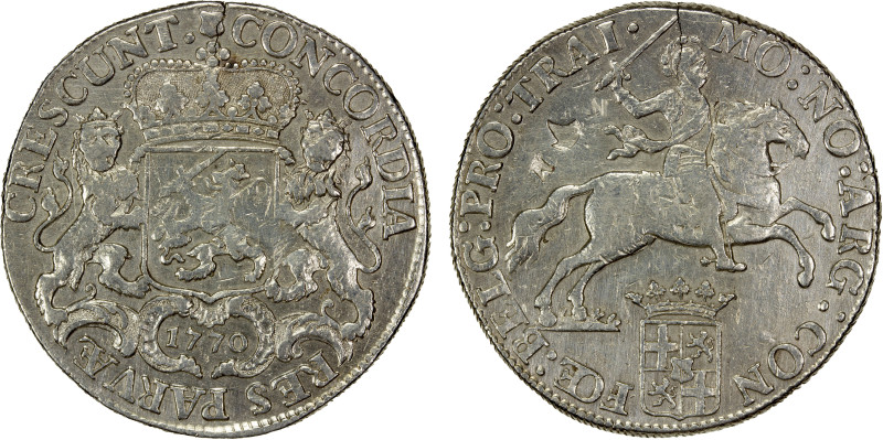 CHINESE CHOPMARKS: UTRECHT: Dutch Republic, AR ducaton, 1770, KM-92, Dav-1832, "...