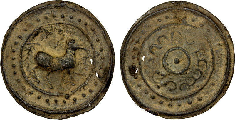 BURMA: TENASSERIM-PEGU: Anonymous, 17th-18th century, cast large tin coin (81.32...