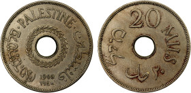PALESTINE: British Mandate, 20 mils, 1940, KM-5, Y-5, better date, scattered hairlines, Choice EF.
Estimate: USD 100 - 150