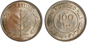PALESTINE: British Mandate, AR 100 mils, 1935, KM-7, a wonderful quality example! PCGS graded MS64.
Estimate: USD 150 - 250