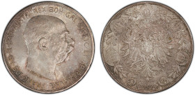AUSTRIA: Franz Joseph I, 1848-1916, AR 5 corona, 1909, KM-2813, large head type, a superb lightly toned example! PCGS graded MS65.
Estimate: USD 125 ...