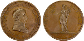 FRANCE: Napoleon I, as First Consul, 1799-1804, AE medal (33.88g), AN XI (1802-3), Bramsen-109, 42mm bronze medal for the Peace of Luneville by Andrie...