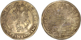 MANSFELD-FRIEDEBURG: Peter Ernst I, Bruno II, Gebhard VIII, & Johann Georg IV, 1587-1601, AR thaler (28.94g), [15]88, Dav-9510, Tornau-595, initials B...