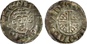 ENGLAND: John, 1199-1216, AR penny (1.42g), London, ND (1205-7), North-970, Spink-1351, class 5b1, struck in the name hENRICVS with facing bust holdin...