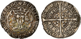 ENGLAND: Henry VI, first reign, 1422-1461, AR groat (3.78g), Calais (now in France), ND (1422-27), North-1427, Spink-1836, annulet issue, annulets at ...