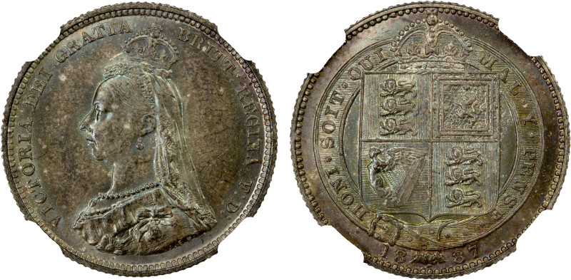 GREAT BRITAIN: Victoria, 1837-1901, AR shilling, 1887, KM-761, S-3926, a superb ...