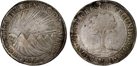CENTRAL AMERICAN REPUBLIC: AR 8 reales, 1825-NG, KM-4, assayer M, laminar planchet error on reverse, VF.
Estimate: USD 125 - 175
