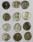 PARTHIAN KINGDOM: LOT of 12 silver drachms, including Orodes I (2 pcs), Phraates III (1), Phraates IV (2), Artabanos II (1), Vologases IV (3), and Osr...