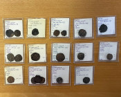 AYYUBID: al-Nasir Yusuf II, 1236-1259, LOT of 19 copper fulus, all from the mint of Halab or without mint name; various types, not separated by types ...