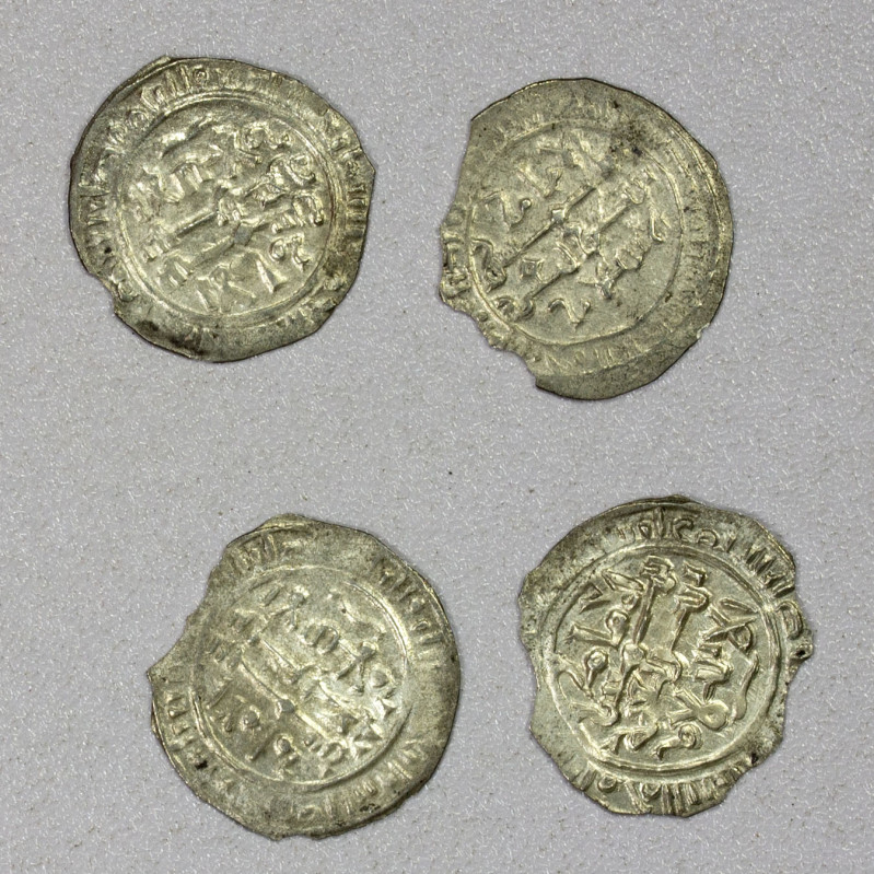 MAHDID OF ZABID: 'Ali b. Mahdi, 1159-1163, LOT of 4 silver dirhams, type A-1081,...