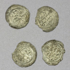 MAHDID OF ZABID: 'Ali b. Mahdi, 1159-1163, LOT of 4 silver dirhams, type A-1081, Zabid mint, date off flan, all in EF condition; retail value $350, lo...