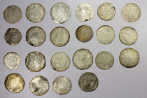 RASULID: LOT of 22 silver dirhams, issues of al-Mujahid 'Ali b. Da'ud, all from al-Mahjam mint with the lion in the obverse center, a few with legible...
