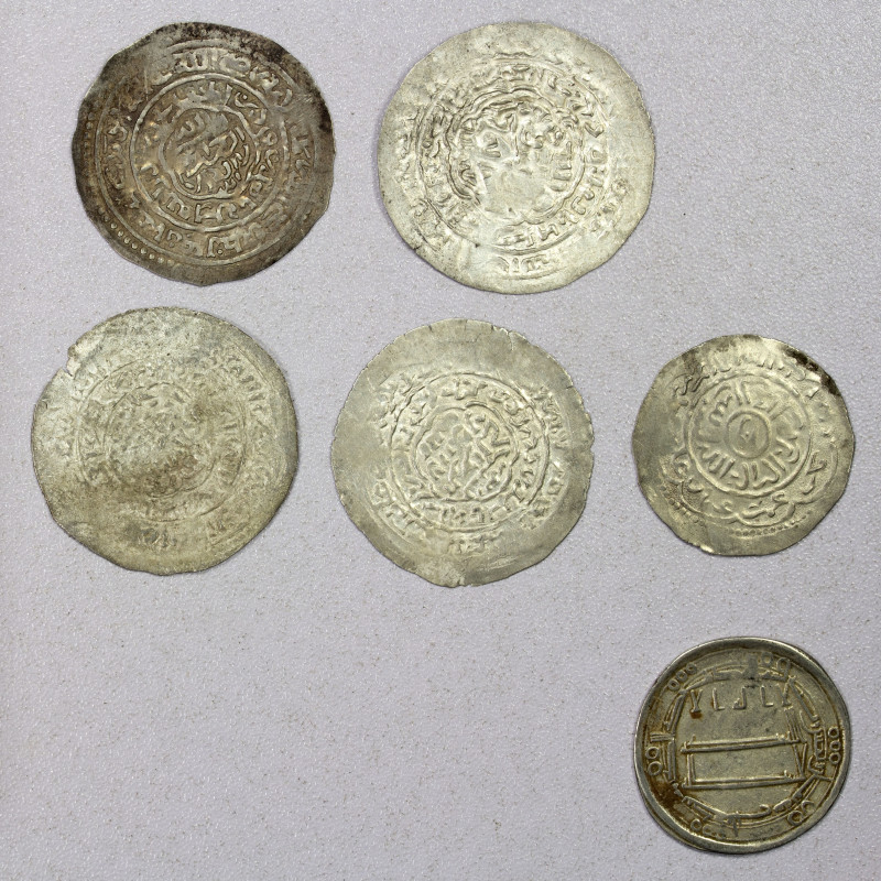 RASULID: LOT of 5 Rasulid & 1 Abbasid dirhams, Rasulid: al-Mujahid 'Ali: type A-...