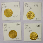 GREAT SELJUQ: LOT of 4 gold dinars, type A-1665 (Tughril Beg): Nishapur DM (3.67g); A-1670 (Alp Arslan): DM MM (2.48); and A-1674 (Malikshah I): Nisha...