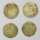 GREAT SELJUQ: LOT of 4 pale AV dinars, including one of Sanjar as viceroy under Ghiyath al-Din Muhammad (A-1685.2) and 3 of Sanjar as independent rule...