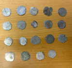 GHORID & KHWARIZMSHAH: LOT of 19 fine silver broad dirhams, mostly styles of western & central Afghan mints, crude strikes with average of 30-50% flat...