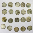 ARTUQIDS OF MARDIN: LOT of 20 silver dirhams, including 6 examples of Artuq Arslan, type A-1831.1, Dunaysir mint, and 14 of Ghazi I, type A-1834.4 & 1...