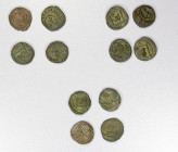 GREAT MONGOLS: Möngke, 1251-1260, LOT of 12 AE jou (jital) (3.48g), mint of Ghazna, all dated AH[6]58, Album-3771B (Formerly A-1978E.3, as Zeno-187073...