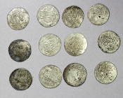 ILKHAN: Anonymous Qa'an al-'Adil, LOT of 12 silver kaaniki dirhams of Georgia, including type A-2134 (11 pcs), some showing the mint of Tiflis, none w...