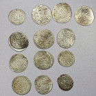 ILKHAN: Uljaytu, 1304-1316, LOT of 13 silver coins, including mints of Bazar, Hamadan, Isfahan, Kayseri, al-Mawsil, Saveh, Sultaniya, Tabriz, and Yazd...
