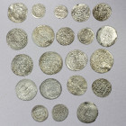 ILKHAN: LOT of 21 silver coins, including Hulagu (5 pcs, including Irbil & Mardin), Qa'an al-Adil anonymous (5, all Tabriz type, none with clear date)...