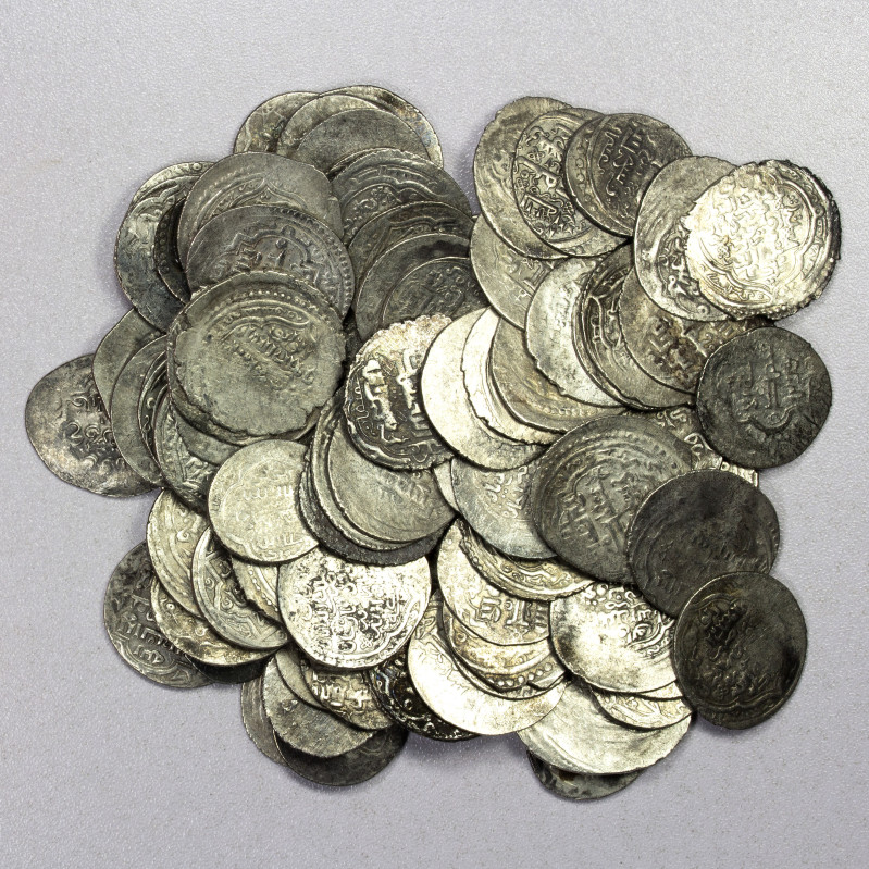 JALAYRIDS: Shaykh Uways I, 1356-1374, LOT of 84 silver coins, including Jalayrid...