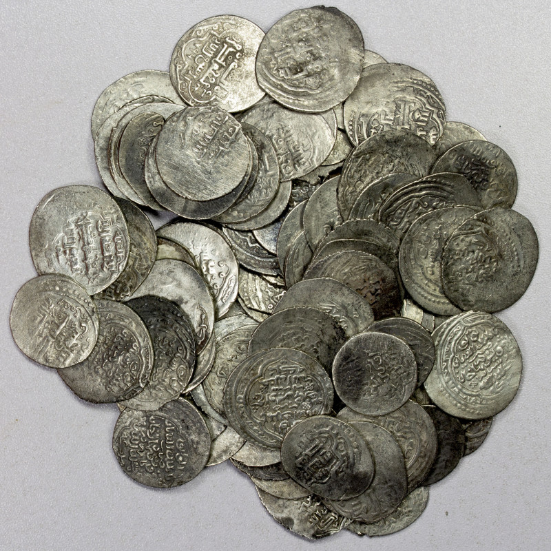 JALAYRIDS: Shaykh Uways I, 1356-1374, LOT of 77 silver coins, including Jalayrid...