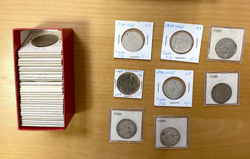 ASIA: LOT of 40 coins, a diverse lot including Tibet silver ga-den tangkas (10 p...
