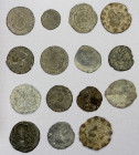 BURMA: Pegu, LOT of 15 tin/lead uniface tokens, mostly with the hintha obverse (the Burmese mythical bird), but also several other types, and some rar...